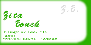 zita bonek business card